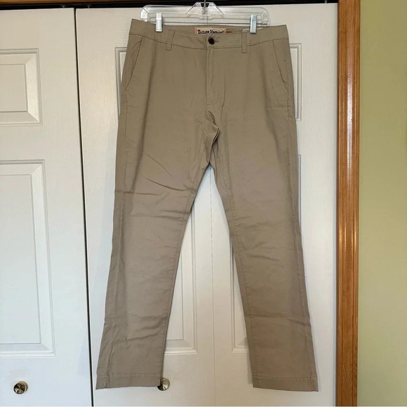 Tailor Vintage Greenwich Slim Fit Men's Khaki Pants - Picture 1 of 8